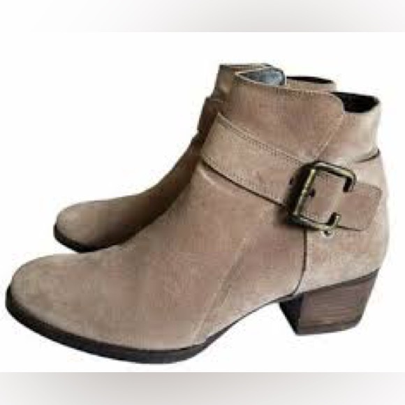 Paul Green taupe suede moto booties - Picture 1 of 6